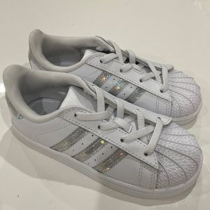 Brand New Holographic Adidas Superstar size 10 kids